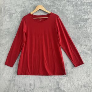 J. Jill Pure Jill Tee Womens Pima Cotton Stretch Long Sleeve Casual Top